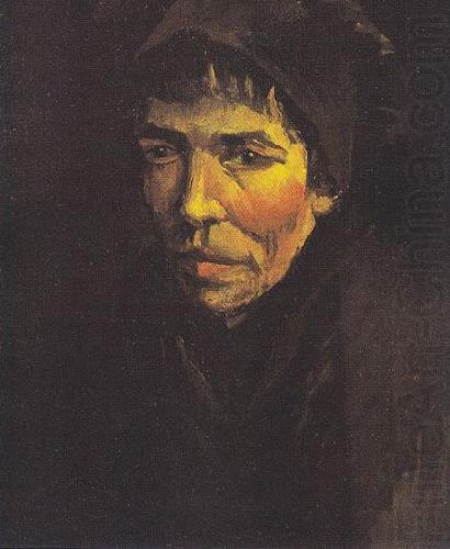 Head of a Peasant Woman with a dark hood, Vincent Van Gogh